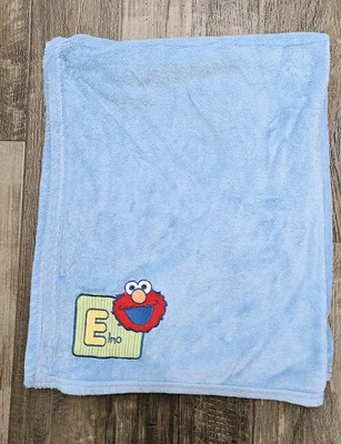 复古芝麻街 Elmo 毛绒婴儿毯浅蓝色  — 第 1/4 张图片