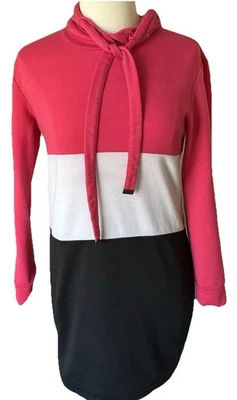 Moletom com capuz No Boundaries M (7-9) colorblock rosa escuro/esbranquiçado/preto - Imagem 1 de 4