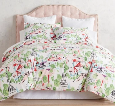 Pier 1 "Paris" King Duvet/Cover (104"x94") & 2 King Shams (36"x20") Cotton - New - Photo 1/4