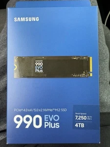Samsung - 990 EVO PLUS 4TB PCIe 5.0 x2 M.2 Internal SSD New MZ-V9S4T0B/AM - Afbeelding 1 van 3