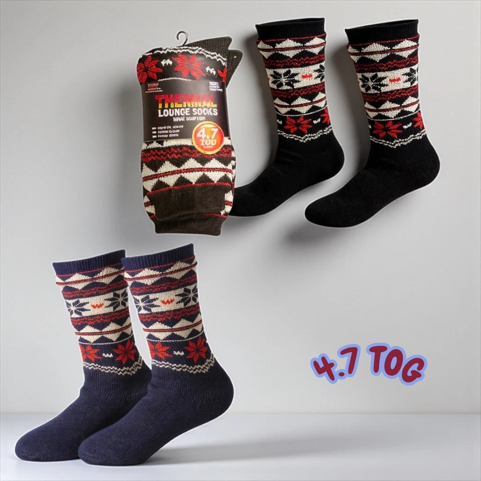 Mens Thermal Socks 4.7 Tog Fleece Sherpa Lining Slipper Gripper Bed Sock 6-11 - Image 1 of 4