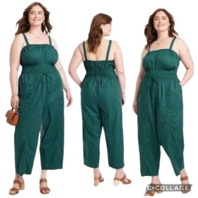 Mono Campesino Universal Hilo Mujer Talla XL Pierna Ancha Bolsillos Cottage Boho Nuevo con Etiquetas Foto 1 de 4