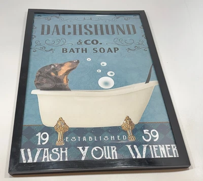 Dachshund & Co Bath Soap Established 1959 Wash Your Wiener Poster Vintage Dog - Image 1 of 4