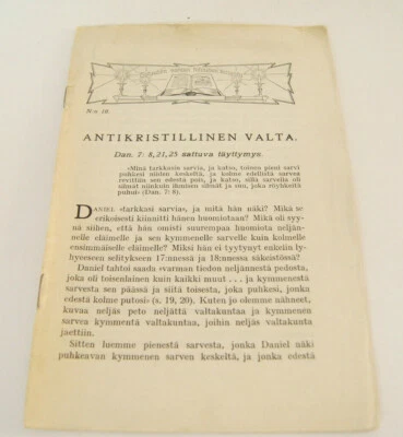 *Rare* Anti-Christ Power 1928 Arvi Karisto Finnish Helsinki Booklet Time Guard  - Image 1 of 4