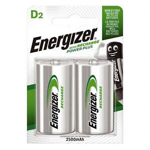 Energizer D2 Charging 1.2V 2500mAh X2 - NEW!!!
