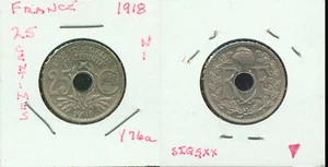 WORLD COINS FRANCE 1918 25 CENTIMES CH BU (G210) - Picture 1 of 1