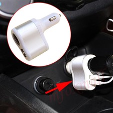 Auto Charger Adapter 12V Cigarette Lighter Power Socket Dual USB Ports Accessory