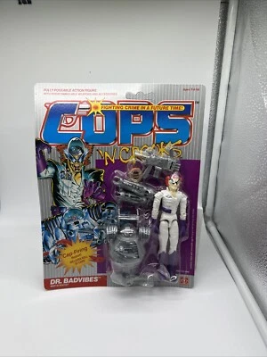 РЕДКИЙ ЗАПЕЧАТАННЫЙ НОВЫЙ 1989 Hasbro C.O.P.S. Винтажная фигурка копов N Crooks Dr Badvibes - Изображение 1 из 4