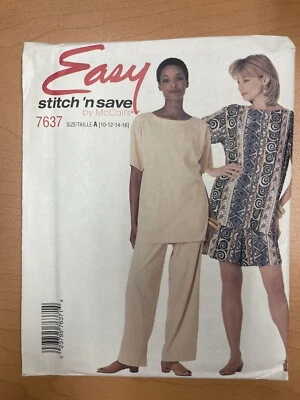 Stitch and Save 7637 Top Pants Shorts Misses Size 10 12 14 16 Uncut Vintage 1995 - Image 1 of 3