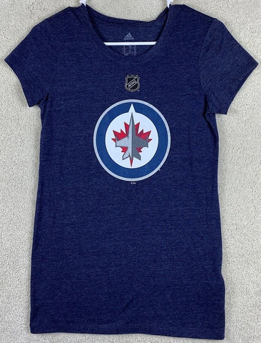 Winnipeg Jets NHL Small T Shirt Womens Size Small Navy Blue T shirt Brand New Cover