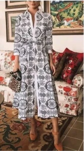 ZARA WHITE TUNIC WITH CONTRASTING EMBROIDERY SIZE Large (Fits 12) - Picture 1 of 9
