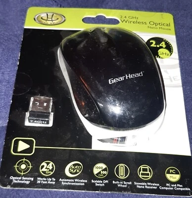 Gear Head 2.4 GHz Wireless Nano Computer Mouse Optical - Image 1 of 3