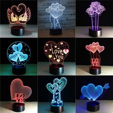 Change Luminous  Table Lamp Touch Visual 3D LED Light Valentine's Day Gift