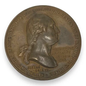 1904 George Washington Monument Assn Foremost farmer Death Memorial Bronze Medal - Picture 1 of 8