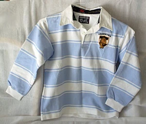 Kevingston Rugby Union Polo Striped Blue/White Argentina Shirt SZ 10 Kids NEW!!! - Picture 1 of 8