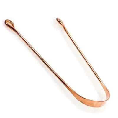 Raspador limpiador de lengua de cobre ayurvédico para higiene bucal y mal aliento x 10 piezas Foto 1 de 4