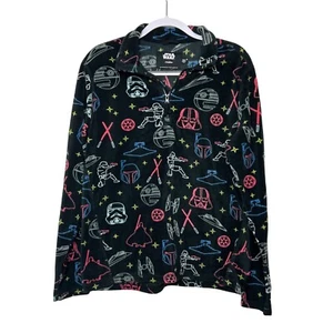 Chubbies Star Wars Fleece Pullover Quarter Zip Characters Black Neon Small - Picture 1 of 4
