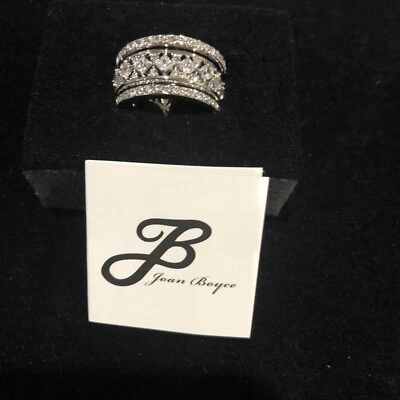 Anillo Joan Boyce Absoluto Diamante Pila Talla 9 Plata Aniversario Banda Foto 1 de 4