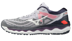 MIZUNO Womens Grey Purple & White Wave Sky 04 Running Shoes UK 8 BRAND NEW