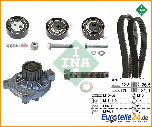 Bomba de agua + juego de correas dentadas INA 530048431 para Volvo 850 S70 Foto 1 de 1