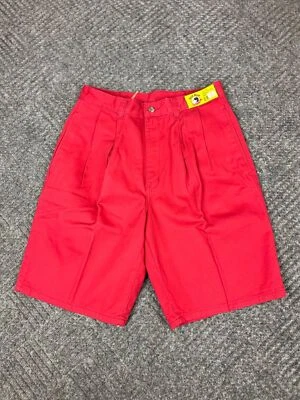 Pantalones Cortos Cabeza de Pato De Colección Para Hombres 28 Rojo Plisado Algodón Chino Caqui Adulto Nuevos con Etiquetas Foto 1 de 4