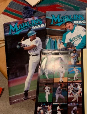 Florida Marlins Collectors Package: 2 balls signed, programs, Chevron display... - Image 1 of 4
