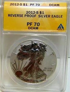 2012 S American Silver Eagle Reverse Proof PF70DCAM - Picture 1 of 4