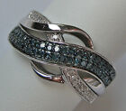 0,75 Ct♦️♦️ Blau Weiss Brillant Ring aus 925 Silber mit Diamant Diamanten ♦️8134