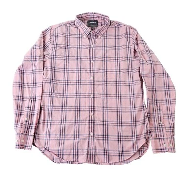 Bonobos Mens Shirt Size L Button Down Slim Fit Long Sleeve Plaid Pink Casual  - Image 1 of 4