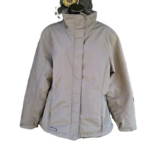 Land's End Womens Sz Large Sport Squall Jacket Gray Waterproof Coat High Neck - Picture 1 of 9