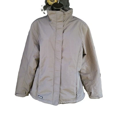Chaqueta deportiva Land's End para mujer talla grande gris impermeable abrigo cuello alto Foto 1 de 4