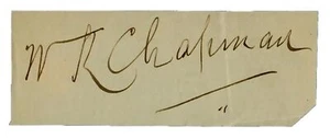 RARO!! "Organizador del Festival de Música Maine" William Rogers Chapman Firma recortada - Imagen 1 de 1