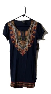 D'Iyanu Women's Tunic Dress African Print Stretch Woven NWT Sz S. Very Unique - Bild 1 von 4