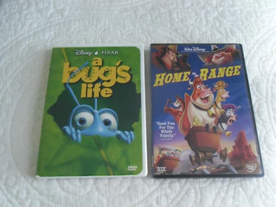 A BUGS LIFE: GOOD COND.  & HOME ON THE RANGE: "ACCEPTABLE" DVDS DISNEY PLAY FINE - Image 1 of 2