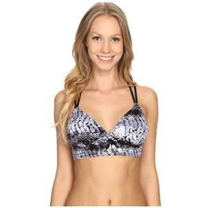 TYR Womens Emerald Lake Crisscross Bra Bikini Top Swimwear Strappy Gray XS 0-2 - Picture 1 of 11