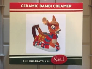 WALT DISNEY WORLD PARKS CERAMIC BAMBI CREAMER - HOLIDAY - NEW IN BOX  - Picture 1 of 2
