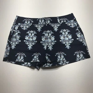 Loft Outlet Shorts Womens 8 Blue Floral Print Twill Summer 4" Casual Day Out NEW - Picture 1 of 20
