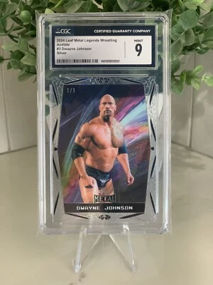 2024 Leaf Metal Legends Wrestling #3 Dwayne “The Rock” Johnson - 1/1 Silver  - Image 1 of 2