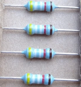 100 pcs 4.99k ohms, (4k99) ohm 1/4W, 1% metal film resistors. - Picture 1 of 1