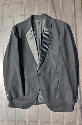 古董老式/复古 20 世纪 20 年代/30 年代凹槽翻领燕尾服套装 2 件套 42 码长 — 第 1/4 张图片