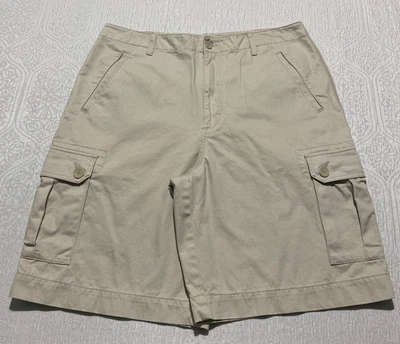 Structure Men's Beige Cotton Twill Cargo Shorts Size 36 Outdoor Casual Baggy - Image 1 of 4