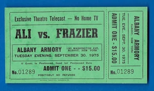 1975 Closed Circuit Boxing Ticket ALI v FRAZIER "A Thrilla in Manila" - Picture 1 of 2