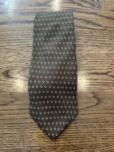 Cravatta Jones New York 100% seta marrone cravatta geometrica - Foto 1 di 5