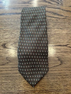 Corbata geométrica Jones New York 100 % seda marrón Foto 1 de 4