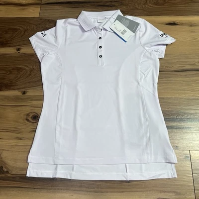 Camisa polo feminina Ping Collection branca UPF 50+ tamanho 4 nova com etiquetas Sedona AJGA - Imagem 1 de 4