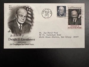 Dwight Eisenhower 5 years death anniv 1974 Event Cover ArtCraft variety VF+ - Picture 1 of 1