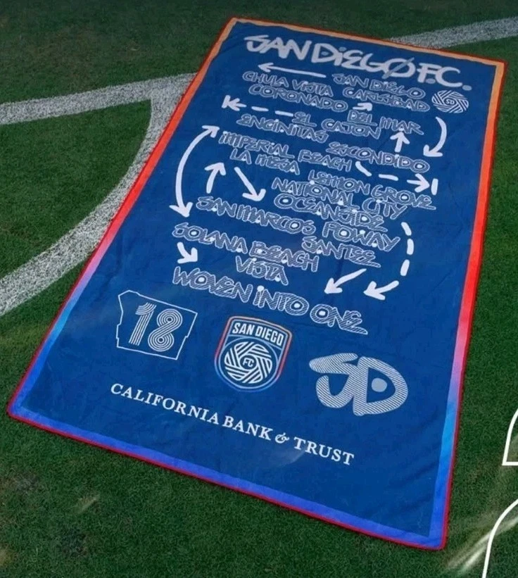 San Diego FC Beach Towel Snapdragon Stadium Hirving Lozano Dreyer SGA 5/31/25 - Image 1 of 1