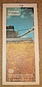 Vtg 1986 AAA Color Road Map Kansas Missouri - Picture 1 of 4