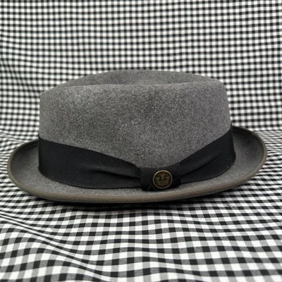 Sombrero de lana gris cerdo ala corta Goorin Bros Slick Carter para hombre XX-grande Foto 1 de 4