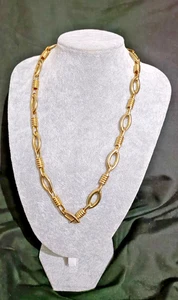 Vintage Gold Plated Chunky Long Oval Link Chain Necklace - VGC - Picture 1 of 3